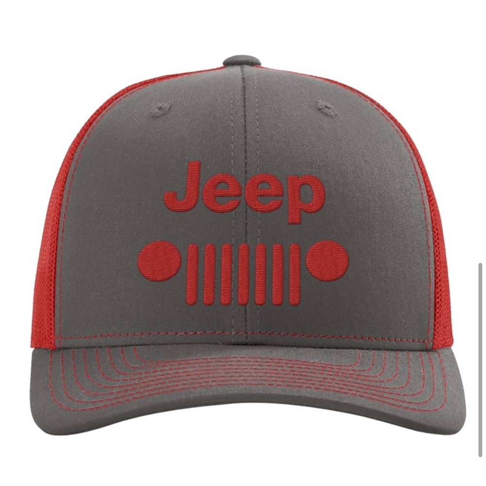Red jeep grill hat